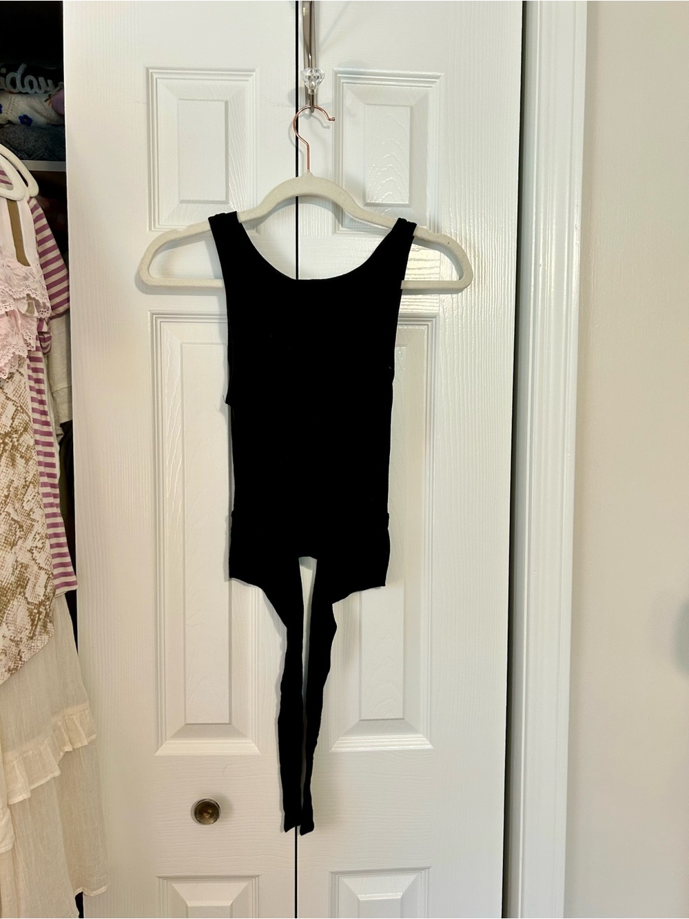 Victoria's Secret Black Crop Tank with Tie-Front